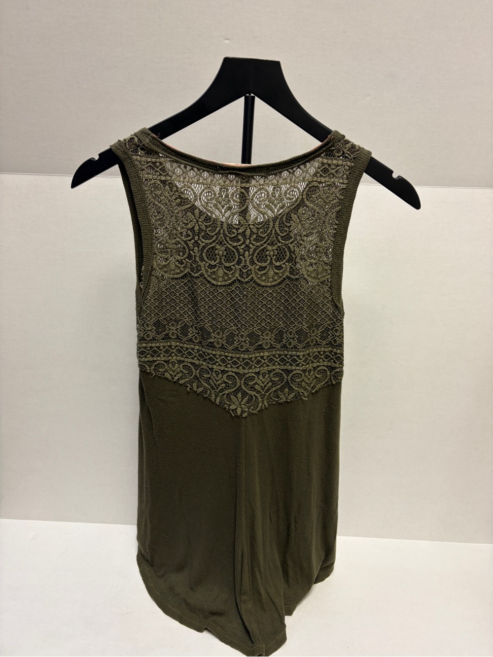 Rewind Olive Green Lace Sleeveless Tank Top Women’s Size Small Boho